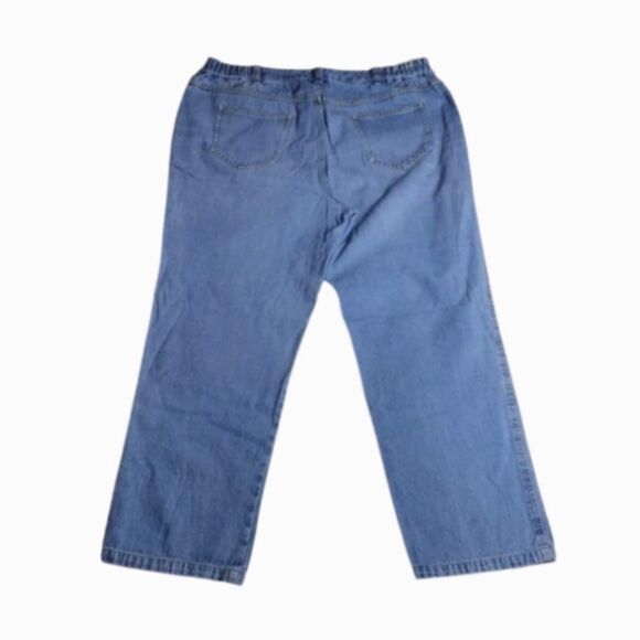 VTG 80s Medium Wash Studded High Waist Wide Leg Jeans Large Petite - Picture 8 of 14